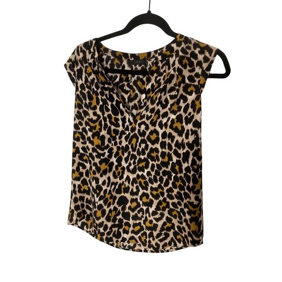 J. Crew Cheetah Career Women's Silk Blouse Animal Print Western Office Siren S - Picture 1 of 5